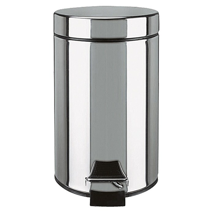 Venus Cubo de basura de baño (3 l, Plateado, Redondeada, Acero inoxidable, Brillante)