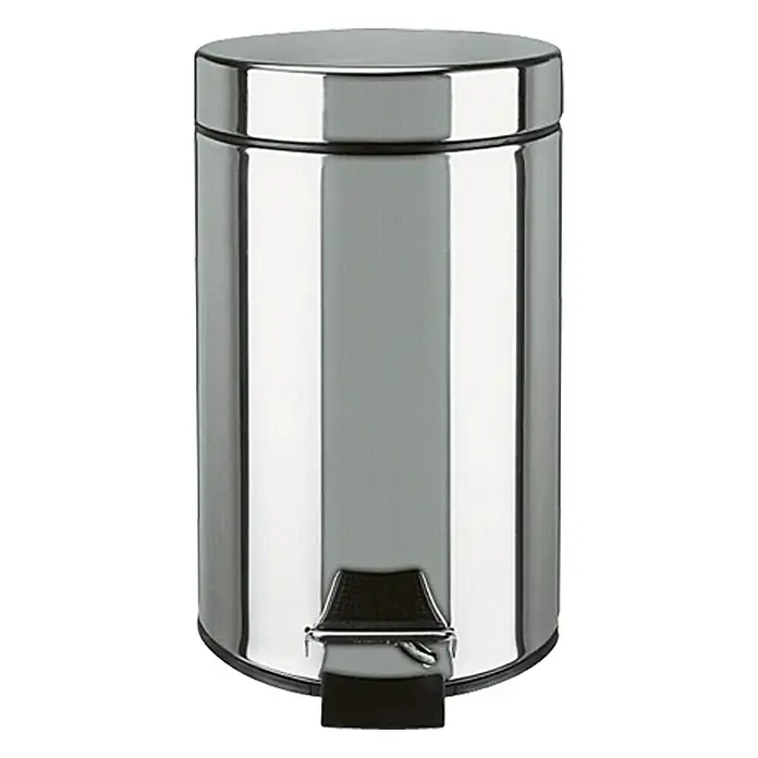 Venus Kosmetikeimer - 3 l, Edelstahl, Silber - Eleganter, runder Treteimer aus Edelstahl. Ideal für Bad oder Küche, robust und hygienisch mit Pedalbedienung.