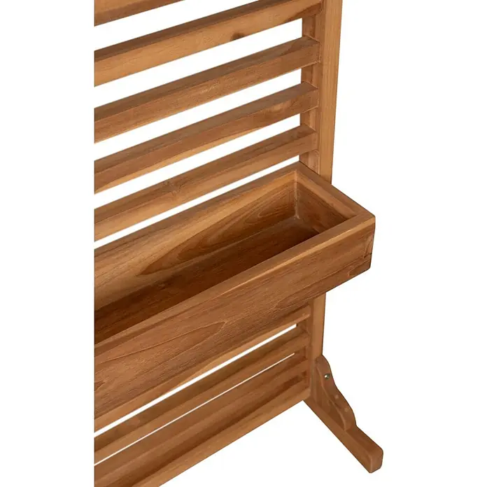 Bene Living Pflanzkasten mit Spalier - Naturmaterialien, braun - Gartenspalier aus Holz mit integriertem Pflanzkasten, in natürlichem rotbraunem Holz.