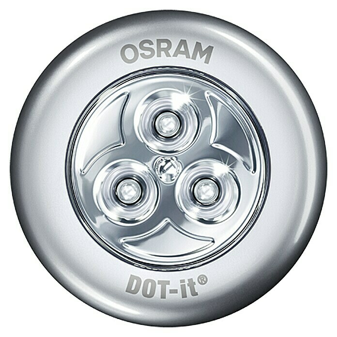 Osram DOT-it Mobiles LED-Licht ClassicSilber, 67 mm Front View