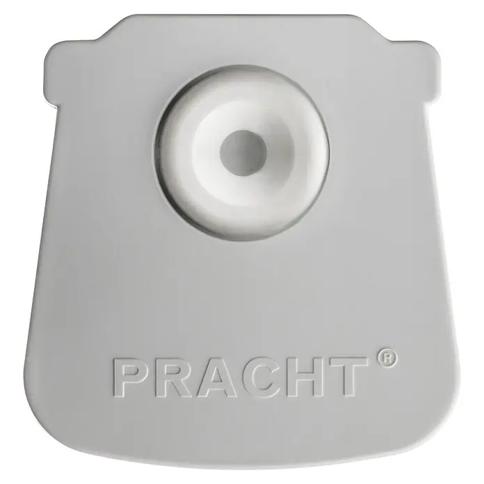 Pracht LED-Feuchtraumlichtleiste KATLA BL LED - L x B x H: 124 x 6,8 x 7,1 cm, Lichtfarbe: Neutralweiß, 20 W, IP65 - Hellgraue Kunststoffabdeckung mit erhabenem Kreis und „PRACHT“-Logo.