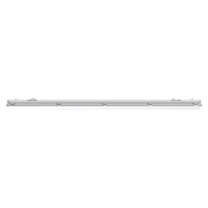 Pracht LED-Feuchtraumlichtleiste LUNA ECO - L x B x H: 158,5 x 7,4 x 7,9 cm, Lichtfarbe: Neutralweiß, 39 W, IP65 - Weiße lineare LED-Leuchte mit mehreren Metallklammern, robustes Design für allgemeine Beleuchtung.