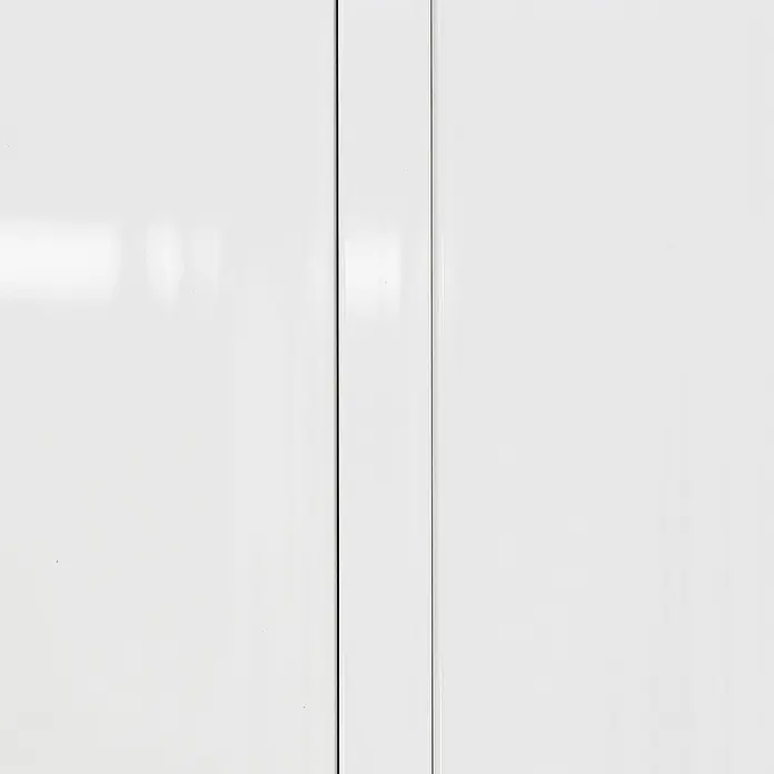 Grosfillex Falttür Axia - Weiß glänzend, 84 x 205 cm - Glänzendes weißes Paneel mit zwei deutlichen vertikalen Fugen, das ein modulares oder dekoratives Designelement andeutet.