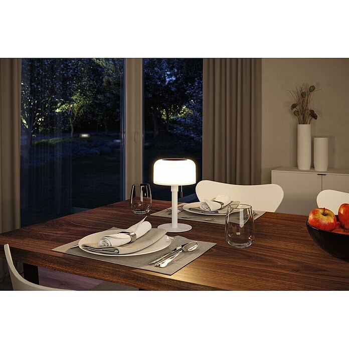 Paulmann Solar-Tischleuchte (Weiß, IP44, 2 700 K, Ø x H: 148 x 240 mm) | BAUHAUS