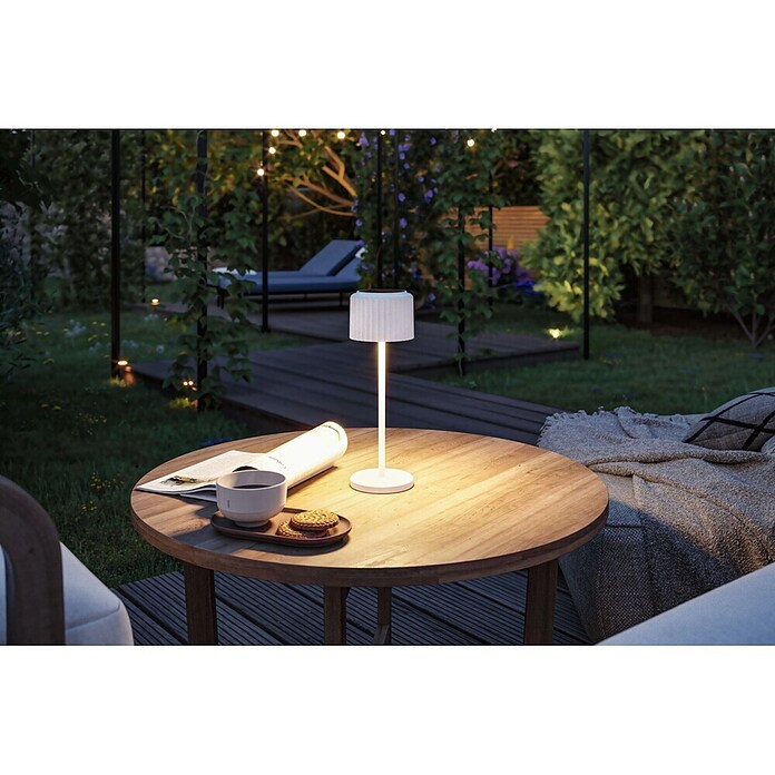 Paulmann Solar-Tischleuchte Else (Weiß, IP44, Ø x H: 102 x 305 mm) | BAUHAUS