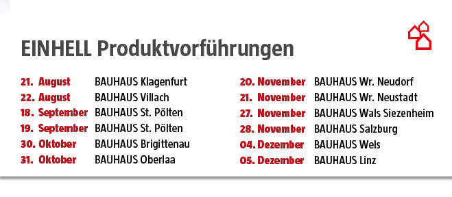 Einhell Produktvorführungen