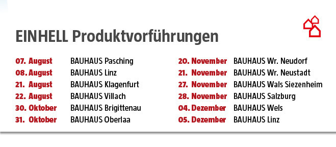 Einhell Produktvorführungen