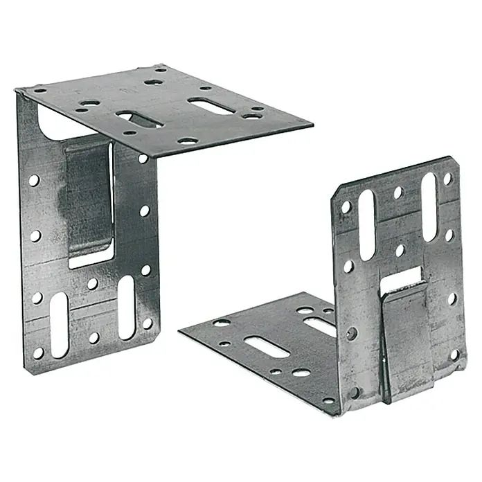 Knauf Türpfostensteckwinkel - 50 x 130 x 135 mm - Zwei verzinkte Winkelverbinder mit zahlreichen Löchern zur Befestigung verschiedener Bauteile im Bauwesen und der Holzverarbeitung.