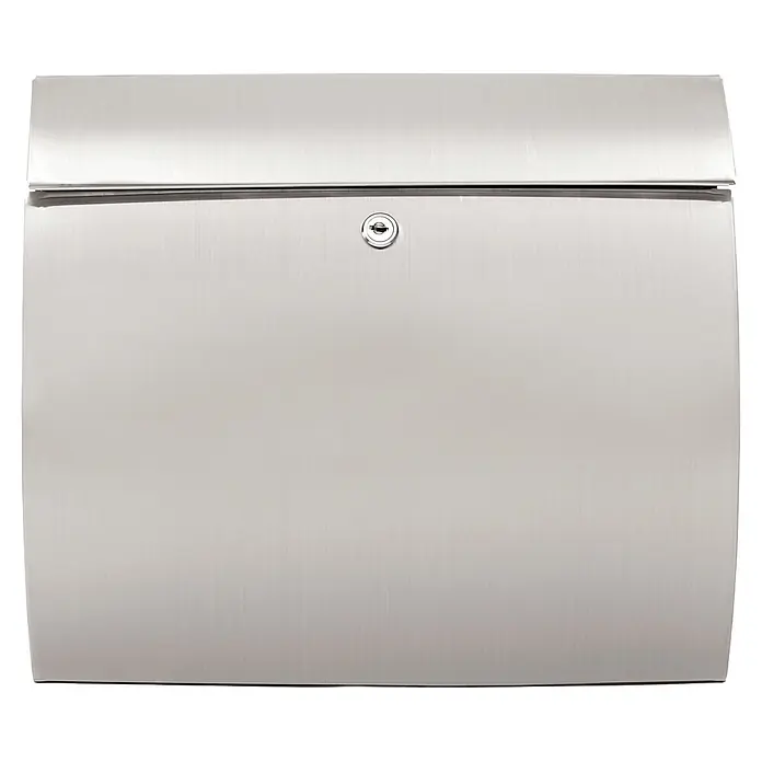 Burg-Wächter Wandbriefkasten Toscana 3856 Ni - L x B x H: 10,6 x 37,6 x 33 cm, Silber, Edelstahl, Öffnungsstopp - Briefkasten aus gebürstetem Edelstahl mit Einwurfschlitz und Schlüsselschloss.