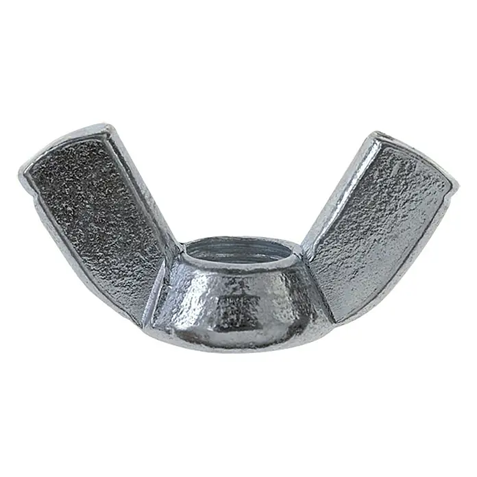 Profi Depot Flügelmutter - M 5, Stahl, 100 Stk. - Nahaufnahme einer Flügelmutter aus Metall, die ein glänzendes und robustes Aussehen zeigt.\n