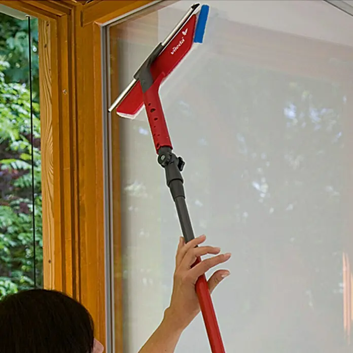Vileda Fenster-Wischer Profi-Teleskop - Polypropylen, Mikrofaser, 75 cm - 130 cm - Fensterputzer mit Teleskopstiel reinigt Fenster. Der Vileda Fensterwischer sorgt für saubere Fenster ohne Streifen.