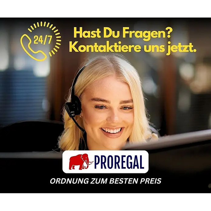 Proregal Transportroller HERCULES 2 Stück MDF Holzplatte - Traglast: 200 kg, Holz - PROREGAL wirbt mit lächelnder Mitarbeiterin und Headset für 24/7 Kundenservice.