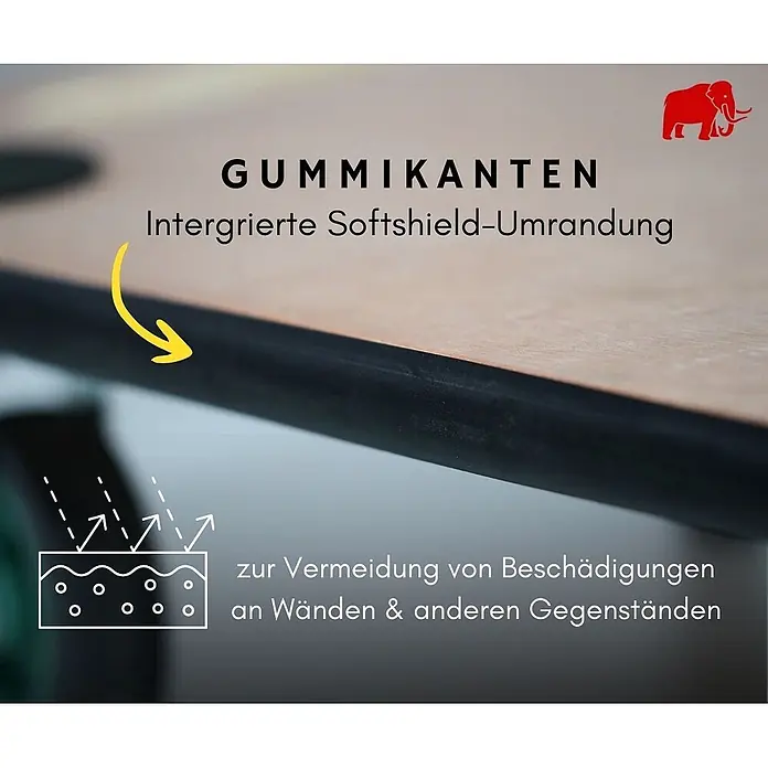 Proregal Transportroller HERCULES 10 Stück Sperrholzplatte - Traglast: 200 kg, Holz - Integrierte schwarze Softshield-Gummikante am Tisch zum Schutz vor Beschädigungen an Wänden und Gegenständen.