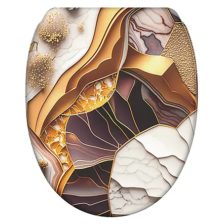 SANILO  WC-Sitz Marmor Gold mit Schnellverschluss