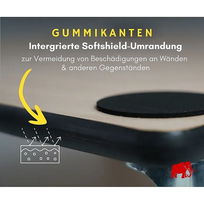 Proregal Transportroller HERCULES 4 Stück Sperrholzplatte - Traglast: 150 kg, Holz - Produkt mit integrierter Softshield-Gummikante zum Schutz vor Beschädigungen an Wänden und Gegenständen.