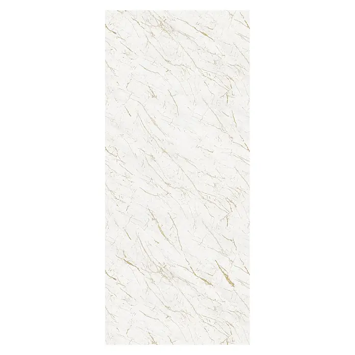 Grosfillex Wandpaneel Element 3D - Marble Calacatta, 2.600 x 375 x 8 mm - Weiße Marmorplatte mit eleganten Goldadern, ideal für luxuriöse Oberflächen.