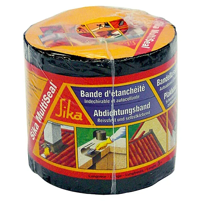 Sika Abdichtungsband MultiSeal - 3 m x 10 cm, Bitumen, Grau matt - Rolle Sika MultiSeal Dichtband, ideal zum Abdichten von Fugen und Anschlüssen im Bau- und Dachbereich, reißfest und selbstklebend.