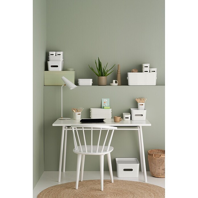 SmartStore Aufbewahrungsbox Compact (L x B x H: 14,5 x 9 x 6 cm, Kunststoff, Weiß)