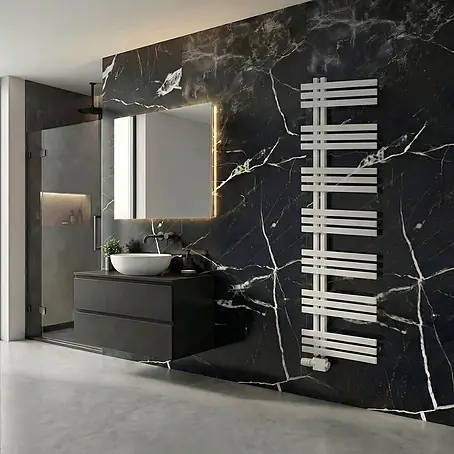 Interpromo  Badheizkörper Ignis 50x180cm Weiß - Handtuchheizkörper Heizkörper Bad mit Wandmontage