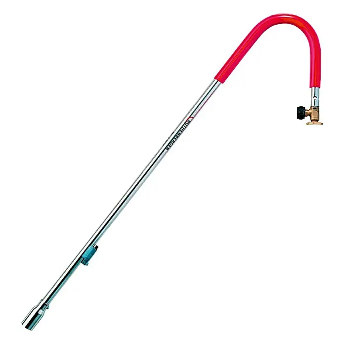 Rothenberger Industrial Herbicida Ökogärtner - Con regulador - Soplete para techos Rothenberger con tubo de quemador curvo y mango rojo para trabajos de techado.