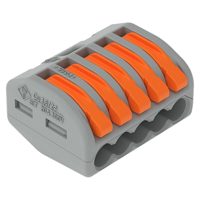 Wago Priključna spojka  (10 kos, 26,6 x 14,5 x 20,5 mm) | 3323 - Schraublose Klemmen | CBFD - Verbindungsklemmen | CBF - Hausinstallation | CB - Elektroinstallation | C - Elektro | BAUHAUS