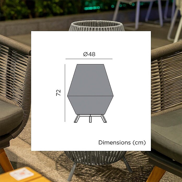New Garden Conta Lámpara de pie para exterior 70 (9 W, Blanco cálido, 48 x 48 x 72 cm, Con bombillas) | BAUHAUS