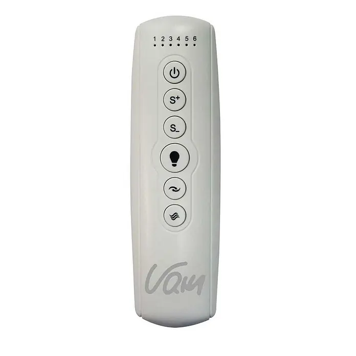 Vam Deckenventilator DC Deckenventilator PIPISTRELLO weiß 132 cm - weiß, 1.320 mm, 38 W - Weiße Fernbedienung für Ventilator oder ähnliches Gerät, mit Ein/Aus-, Geschwindigkeits-, Licht- und Modus-Tasten, 1-6 Anzeigen. Marke: Vanu.
