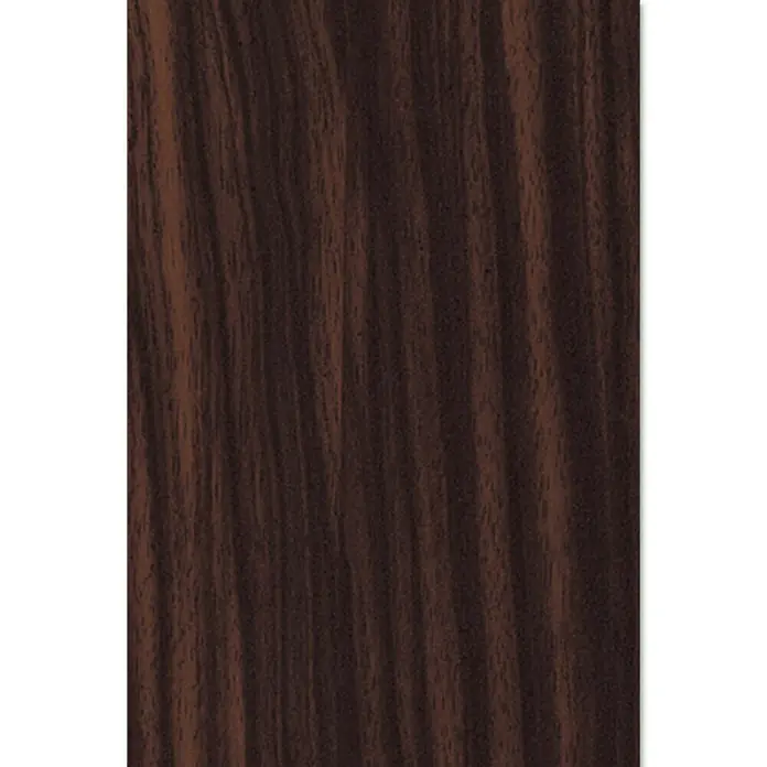 Spanplatte nach Maß - Stärke: 19 mm, L x B: 265,5 x 210 cm, Macassar - Nahaufnahme einer dunklen, polierten Holzoberfläche, die die Maserung und Textur des Holzes hervorhebt. Ideal für Möbel und Innenausbau.