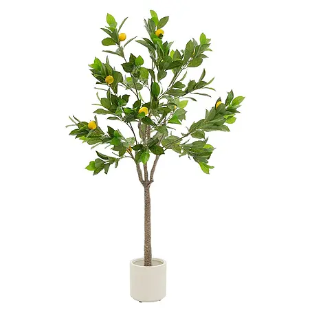 ML-Design  Kunstpflanze Zitronenbaum Pflegeleichte Kunstbaum 160 cm für Innen & Außen im Topf