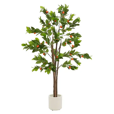 ML-Design  Kunstpflanze Orangenbaum Pflegeleichte Kunstbaum 160 cm für Innen & Außen im Topf