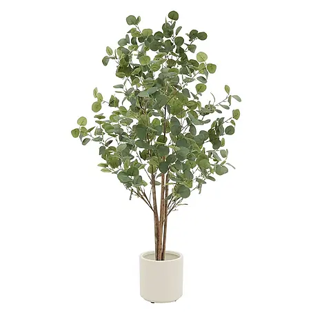 ML-Design  Kunstpflanze Kunstbaum Eukalyptus für Innen & Außen mit Echtem Moos & Echtholzstamm