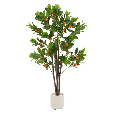ML-Design  Kunstpflanze Orangenbaum Pflegeleichte Kunstbaum 130 cm für Innen & Außen im Topf