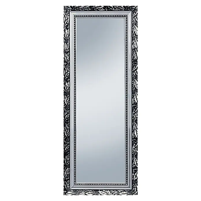 Kristall-Form Rahmenspiegel Verde - B x H: 46 x 111 cm, Silber - Elegantes, rechteckiges Standspiegel mit einem kunstvollen Rahmen, perfekt um jedem Raum einen Hauch von Raffinesse zu verleihen.