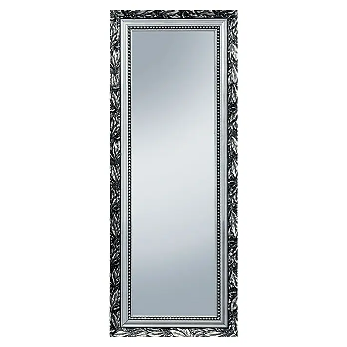 Kristall-Form Rahmenspiegel Verde - B x H: 46 x 111 cm, Silber - Elegantes, rechteckiges Standspiegel mit einem kunstvollen Rahmen, perfekt um jedem Raum einen Hauch von Raffinesse zu verleihen.