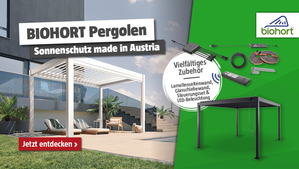 Biohort Pergola auf der Terrasse