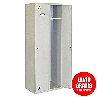 Simonrack Simonlocker Taquilla Single Inicial Desmontada (L x An x Al: 50 x 60 x 180 cm, Número de puertas: 2 ud., Gris/Gris)