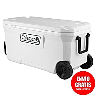 Coleman Nevera de camping Xtreme Marine (L x An x Al: 46,5 x 93 x 45,5 cm, Blanco, 90,2 l, Ruedas)