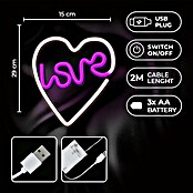 Lámpara LED decorativa Corazón (Blanco/Morado, Corazón, An x Al: 15 x 29 cm) | BAUHAUS