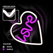Lámpara LED decorativa Corazón (Blanco/Morado, Corazón, An x Al: 15 x 29 cm) | BAUHAUS
