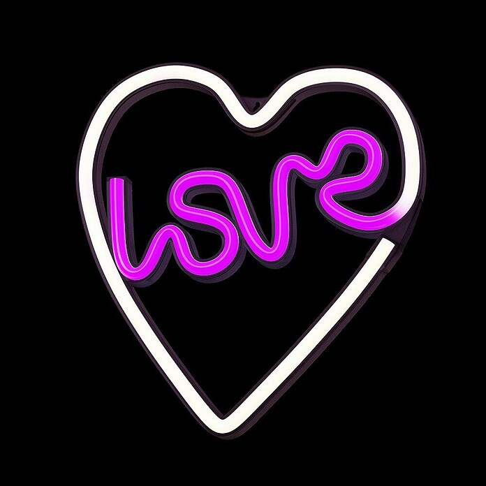 Lámpara LED decorativa Corazón (Blanco/Morado, Corazón, An x Al: 15 x 29 cm) | BAUHAUS