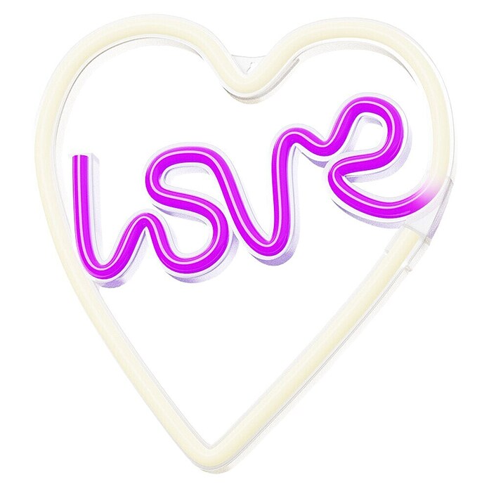 Lámpara LED decorativa Corazón (Blanco/Morado, Corazón, An x Al: 15 x 29 cm) | BAUHAUS