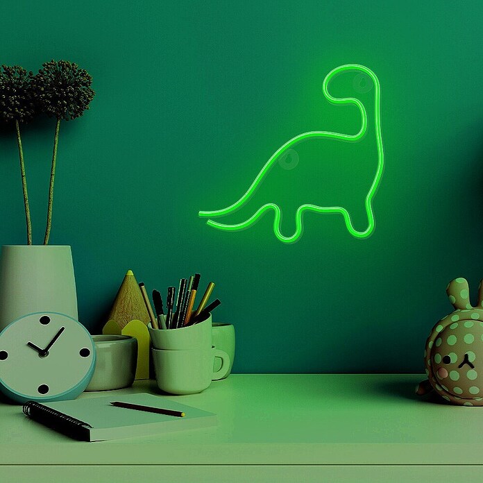 Lámpara LED decorativa Dino (Verde, Dinosaurio, An x Al: 24,5 x 23,5 mm) | BAUHAUS