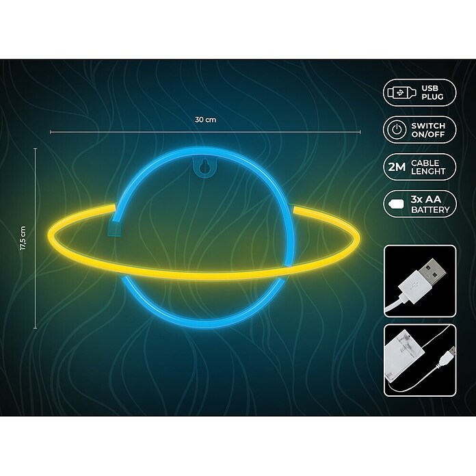 Lámpara LED decorativa Saturno (Saturno, An x Al: 30 x 19 cm) | BAUHAUS