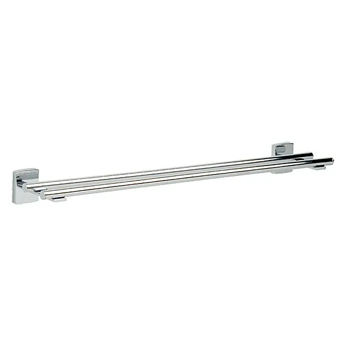 Tesa Toallero para baño KL212 - 2 brazos, Cromo - Moderno toallero cromado con dos barras para montaje en pared en baños y aseos de invitados. Accesorio de baño práctico.