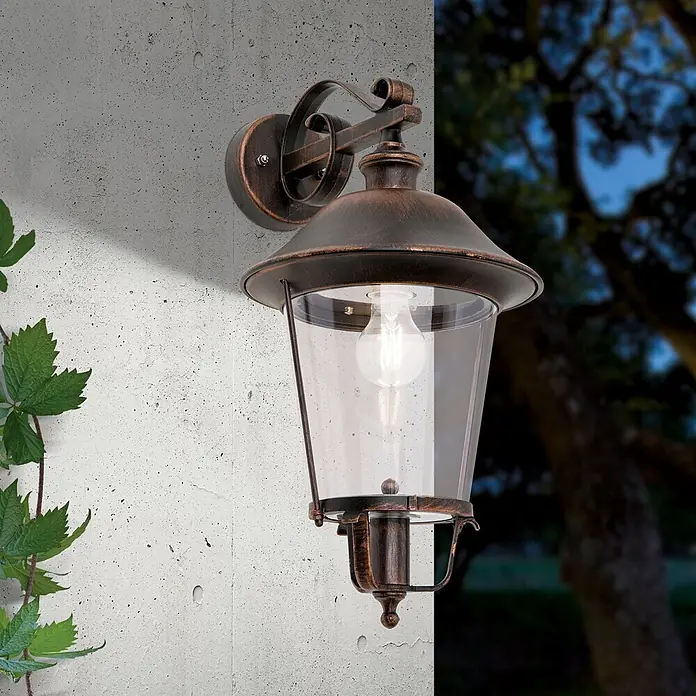 Orion Leuchten Außenwandleuchte Kenzo - 60 W, Schwarz, Klar, IP44 - Antikbronze Außenwandleuchte mit klarem Glas.