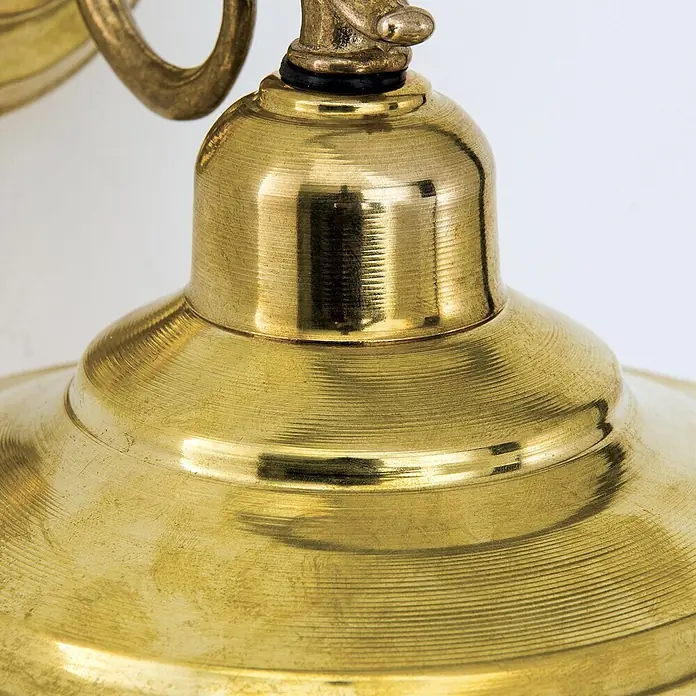 Orion Leuchten Außenwandleuchte Yard - 60 W, Gold, Matt, IP43 - Glänzendes Messingmetall-Leuchtenbauteil mit gebürsteter Oberfläche, glockenförmiger Basis.