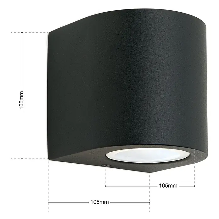 Orion Leuchten Außenwandleuchte Laurenz - 13 W, Anthrazit, Klar, IP54 - Schwarze, texturierte Wandleuchte mit modernem, geschwungenem Design für bidirektionale Beleuchtung.