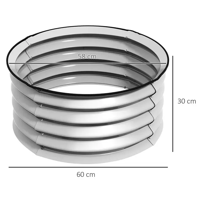 SONNENH Hochbeet modulares 2er-Set, rund - Metall, silber