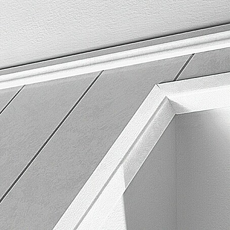LOGOCLIC Winkelleiste Weiß strukturiert (260 cm x 28 mm x 28 mm, MDF)