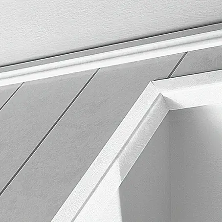 LOGOCLIC  Winkelleiste Weiß strukturiert